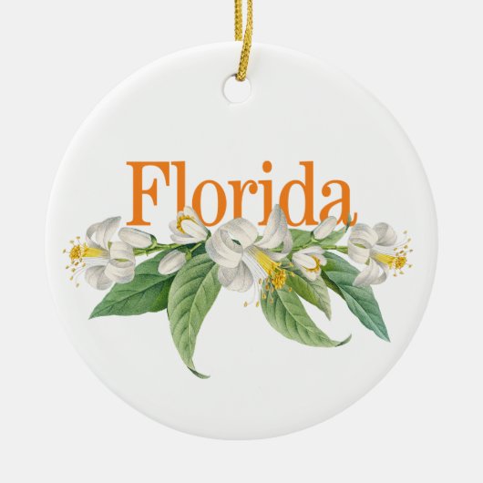 Maßgeschneidertes Florida Ornament mit Orangen Blü (Vorne)