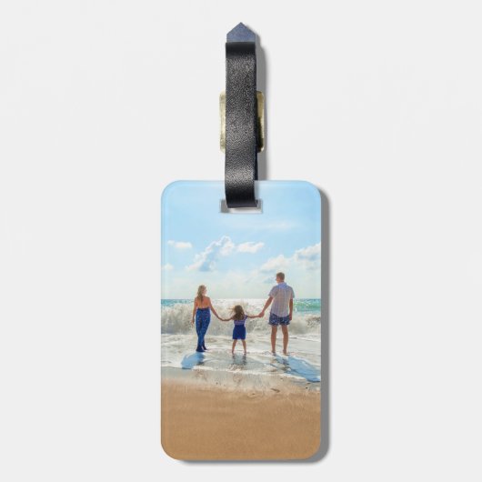 Maßgeschneidertes Foto Gepäckanhänger Personalisie (Rückseite vertikal)