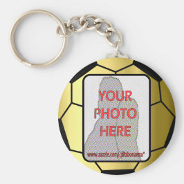 Maßgeschneidertes Foto Golden Soccer Ball Schlüsselanhänger