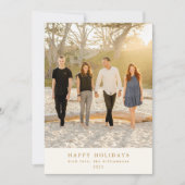 Maßgeschneidertes Foto Graues botanisches Elegante Feiertagskarte (Vorderseite)