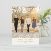 Maßgeschneidertes Foto Graues botanisches Elegante Feiertagskarte (Stehend Vorderseite)