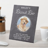 Maßgeschneidertes Foto Hochzeit Hund Leckerei Bisc Sockelschild (In SItu)