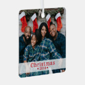 Maßgeschneidertes Foto Holiday Metal Ornament Aus Metall (Vorderseite Rechts)