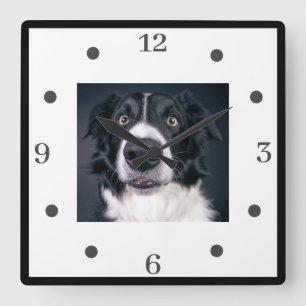 Maßgeschneidertes Foto Hund Lover Square Wall Clo Quadratische Wanduhr