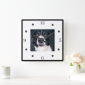 Maßgeschneidertes Foto Hund Lover Square Wall Cloc Quadratische Wanduhr (Zuhause)