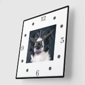 Maßgeschneidertes Foto Hund Lover Square Wall Cloc Quadratische Wanduhr (Winkel)