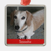 Maßgeschneidertes Foto Hundeschmuck Ornament Aus Metall (Vorne)