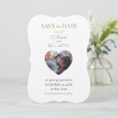 Maßgeschneidertes Foto Moderne, einfache und Minim Save The Date (Stehend Vorderseite)