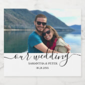 Maßgeschneidertes Foto Moderne Entspannte Hochzeit Bierflaschenetikett (Einzelnes Label)