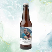 Maßgeschneidertes Foto Moderne Entspannte Hochzeit Bierflaschenetikett