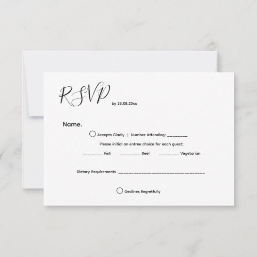 Maßgeschneidertes Foto Moderne Entspannte Hochzeit RSVP Karte (Rückseite)