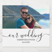 Maßgeschneidertes Foto Moderne Entspannte Hochzeit Schaumweinetikett (Einzelnes Label)