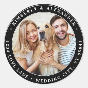 Maßgeschneidertes Foto Moderne Hochzeitsszene Rück Runder Aufkleber