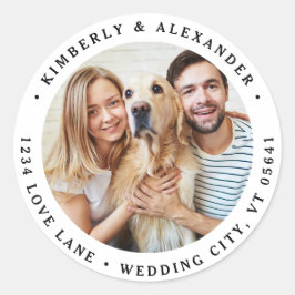 Maßgeschneidertes Foto Moderne Hochzeitsszene Rück Runder Aufkleber