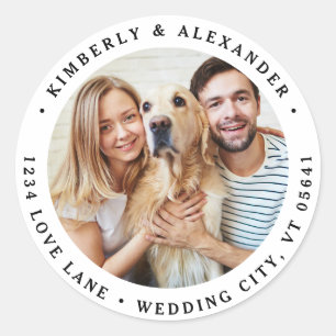 Maßgeschneidertes Foto Moderne Hochzeitsszene Rück Runder Aufkleber