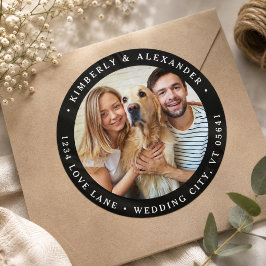 Maßgeschneidertes Foto Moderne Hochzeitsszene Rück Runder Aufkleber