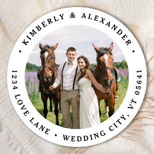 Maßgeschneidertes Foto Moderne Hochzeitsszene Rück Runder Aufkleber