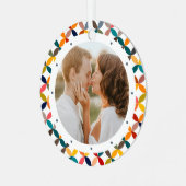 Maßgeschneidertes Foto Modernes, Personalisiertes Ornament Aus Metall (Vorderseite links)