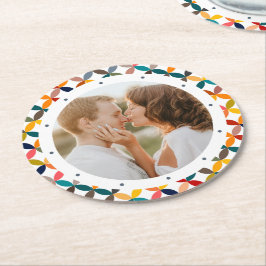 Maßgeschneidertes Foto Modernes, Personalisiertes  Runder Pappuntersetzer