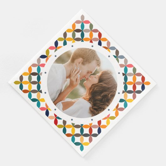 Maßgeschneidertes Foto Modernes, Personalisiertes Serviette (Ecke)