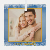 Maßgeschneidertes Foto Ornament Aus Glas (Rückseite)