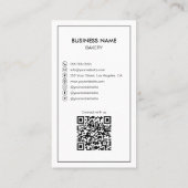 Maßgeschneidertes Foto QR Code für moderne Bäckere Visitenkarte (Rückseite)