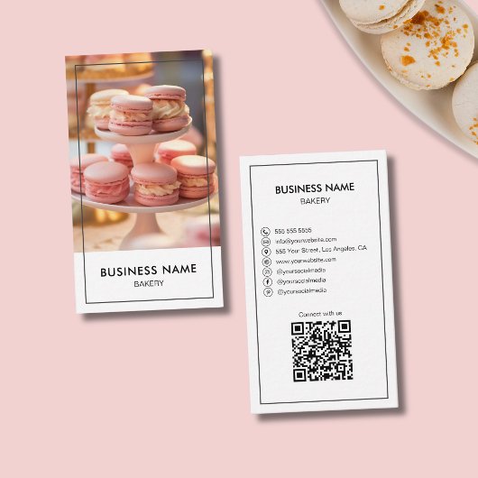 Maßgeschneidertes Foto QR Code für moderne Bäckere Visitenkarte