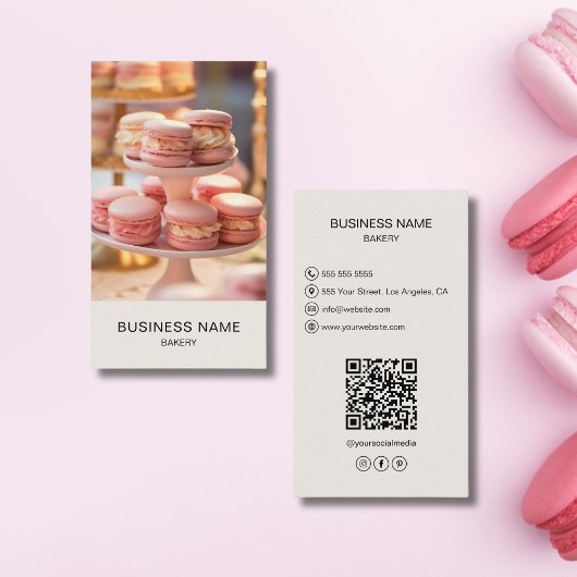 Maßgeschneidertes Foto QR Code für moderne Bäckere Visitenkarte