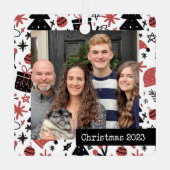 Maßgeschneidertes Foto Quadrat künstlerische Keepa Ornament Aus Metall (Vorderseite)