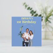 Maßgeschneidertes Foto Rahmen 1. Geburtstag Karte (Stehend Vorderseite)
