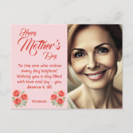 Maßgeschneidertes Foto- und Blumendekor - Pastellr Feiertagspostkarte