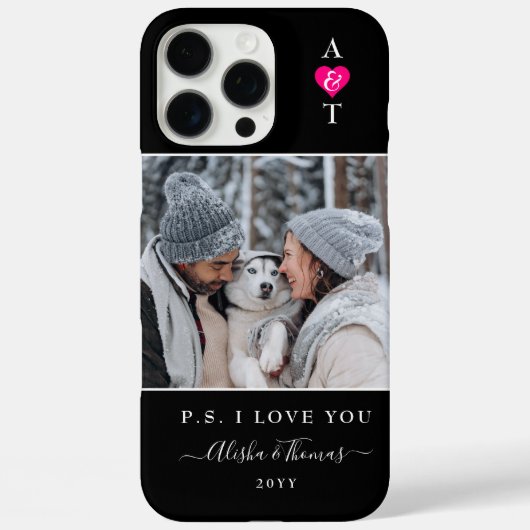 Maßgeschneidertes Foto und Monogramm Hochzeit/Verl Case-Mate iPhone Hülle (Rückseite)