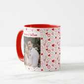 Maßgeschneidertes Foto und Namen gemustert Tasse (Vorderseite Links)