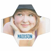 Maßgeschneidertes Foto und weiße Namensschild Fußball (Flach)