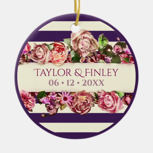 Maßgeschneidertes Foto Vintag Moderne, blumengestr Keramik Ornament (Vorne)