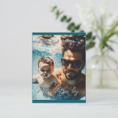 Maßgeschneidertes Foto von Vater und Sohn Postkart Postkarte (Stehend Vorderseite)