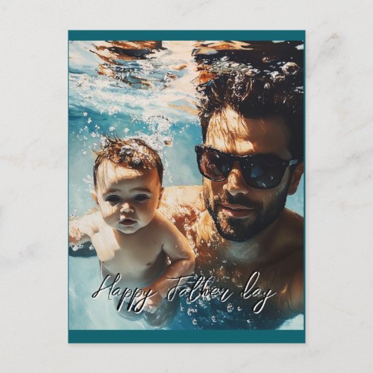 Maßgeschneidertes Foto von Vater und Sohn Postkart Postkarte (Vorderseite)