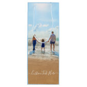 Maßgeschneidertes Foto Weinbeutel mit Text Geschenktüte Für Weinflaschen (Rückseite)