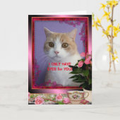 Maßgeschneidertes Funny Cat Valentine Karte (Gelbe Blume)