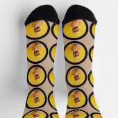 Maßgeschneidertes Funny Face Foto Hazelnut Custom Socken (Oben)