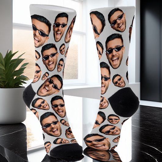 Maßgeschneidertes Funny Face Foto über Socken, lei Socken