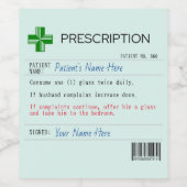 Maßgeschneidertes Funny Wine Prescription Label Weinetikett (Einzelnes Label)