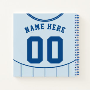 Maßgeschneidertes Fußball-Light Blue Jersey Notizbuch