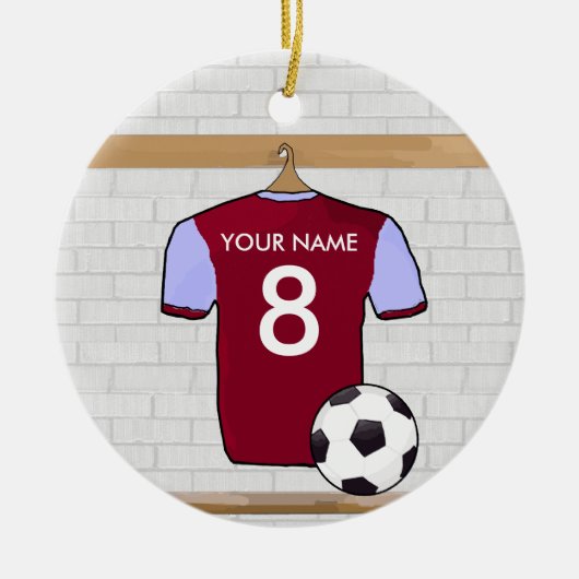 Maßgeschneidertes Fußball-Shirt (Claret), Star-Orn Keramik Ornament (Vorne)