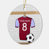 Maßgeschneidertes Fußball-Shirt (Claret), Star-Orn Keramik Ornament (Links)