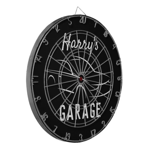 Maßgeschneidertes Garage-Mancave-Dartboard Dartscheibe (Vorderseite Links)