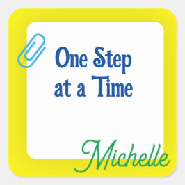 Maßgeschneidertes Gelb Quadratischer Aufkleber