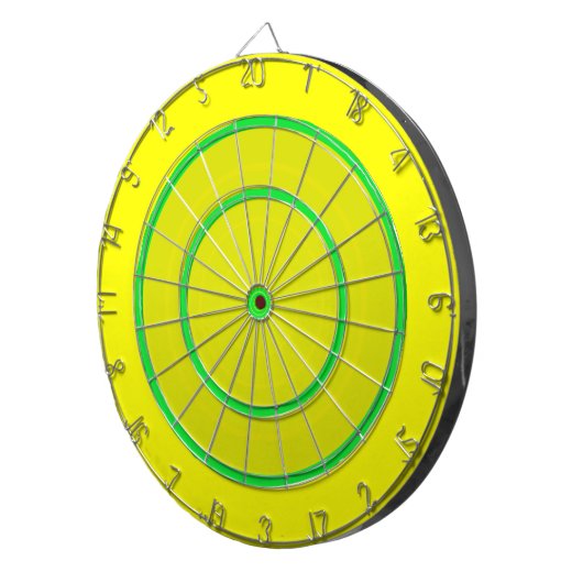Maßgeschneidertes, gelbes Dart Board, grün und gel Dartscheibe (Vorderseite rechts)