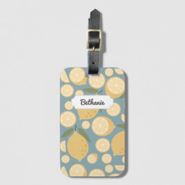 Maßgeschneidertes gelbes Zitronenmuster Gepäckanhänger