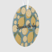 Maßgeschneidertes gelbes Zitronenmuster Ornament (Vorderseite)